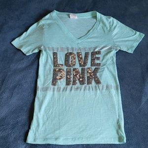 VS PINK sequin short sleeve tee